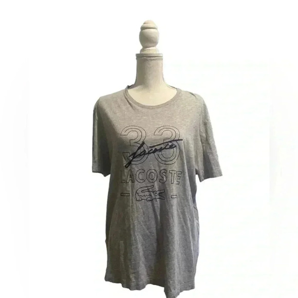 Lacoste Tribute to Rene 33 T-Shirt in Silver Size X-Large - Picture 1 of 9